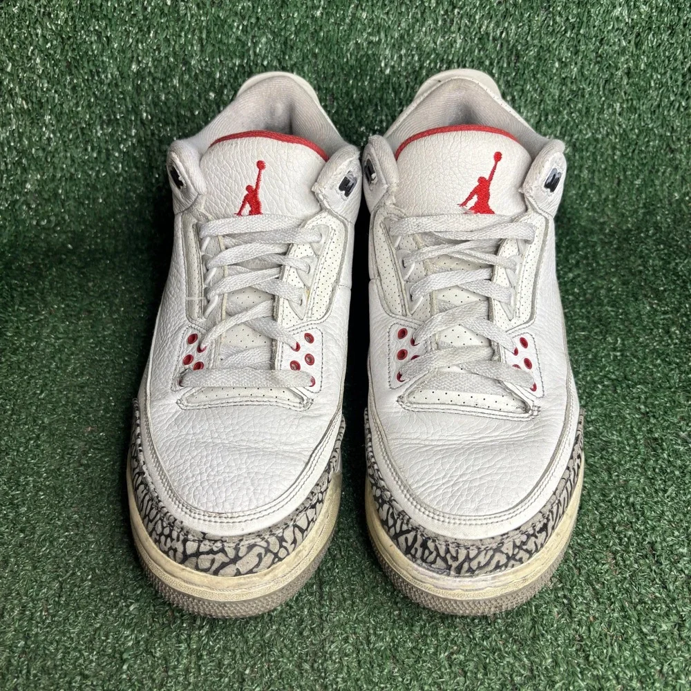 Jordan 3 Retro Katrina Hall of Fame Elephant Print Sneakers White Mens Size 10